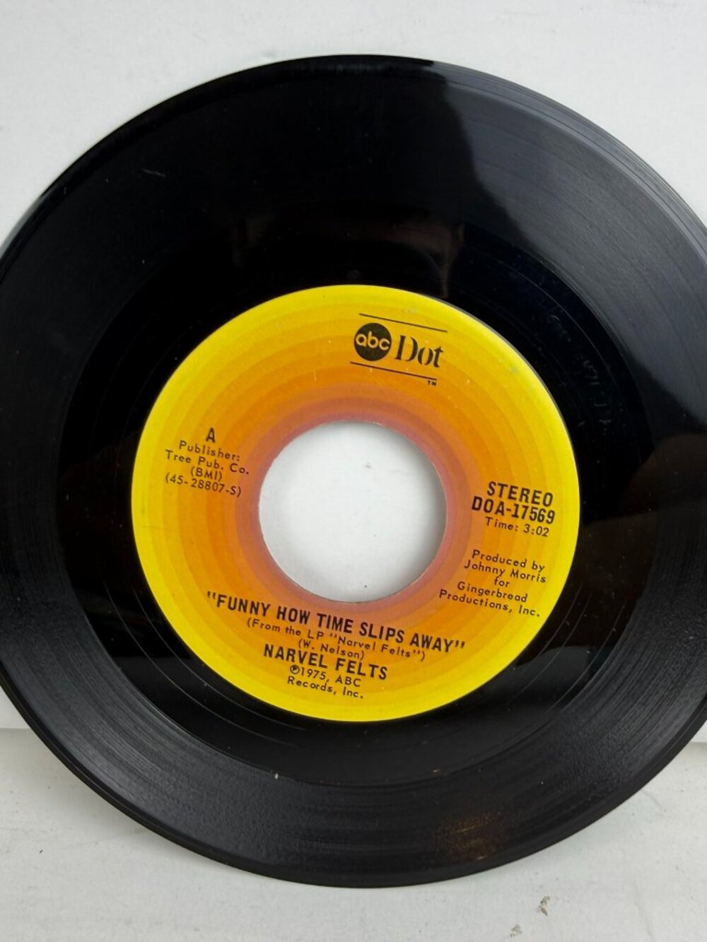 Narvel Felts Funny How Time Slips Away 7" 45 Vinyl 1975